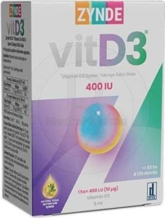 Zynde Vitamin D3 400 Iu Sprey 5 Ml