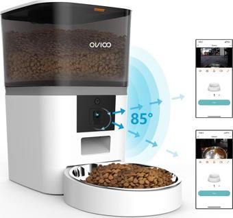 OVIOO QQ005 6lt Kameralı ve Uzaktan Wifi Bağlantılı Paslanmaz Kaseli Kedi ve Köpek Besleyici