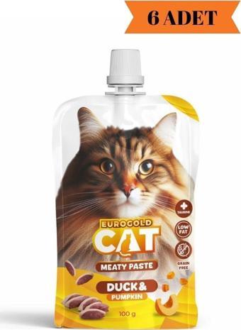 EuroGold Cat Meaty Paste Balkabağı - Ördek Kedi Ödül Maması 100 Gr x 6 Adet