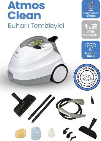 Atmos Clean Çok Fonksiyonlu Buharlı Temizlik Makinası - Buharlı Temizleyici