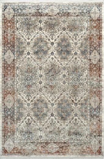 Royal Halı Diva DZ03A Krem Multi Viskon Akrilik Yumuşak Dokulu Otantik Etnik Halı
