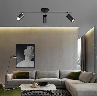 Rsylight Retro Metal Siyah 3 Lü 180 Derece Hareketli Led Spot Avize Günışığı Ampullü