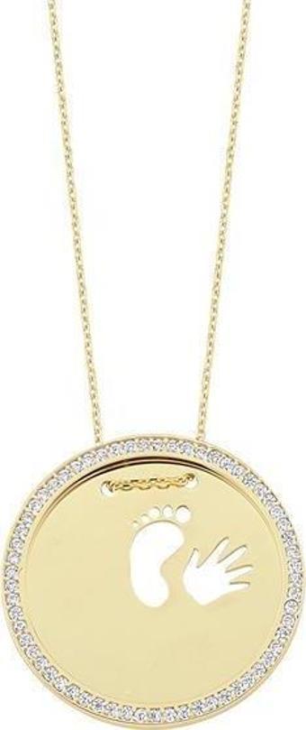 Altın Anne Çocuk Plakalı Taşlı 3,99 Gram