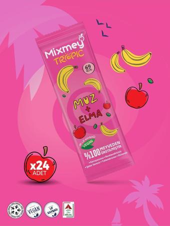 Muz Meyve Bar 24 Adet | Vegan ,doğal Ve Glutensiz Sağlıklı Atıştırmalık- 20gr X 24 Adet