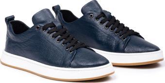 Selin Soylu Erkek Hakiki Deri Sneaker, Casual Ayakkabı, %100 Deri Ayakkabı, 4 Mevsim Erkek Sneaker Lacivert 44