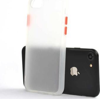 iPhone SE 2022 Kılıf Mat Yüzey Renkli Kenar Silikon