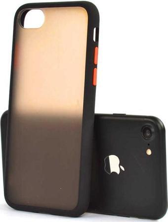 iPhone SE 2022 Kılıf Mat Yüzey Renkli Kenar Silikon