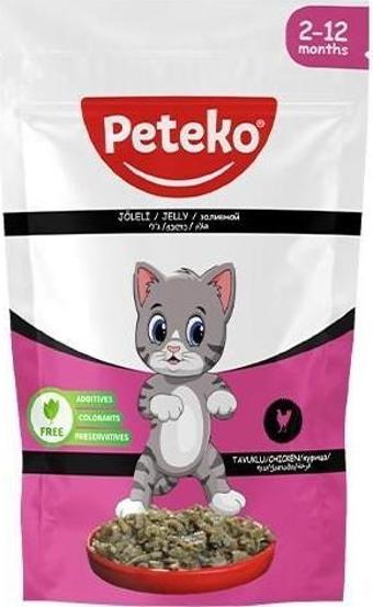 Peteko Pouch Jelly Kitten Tavuklu Yavru Kedi Konserve 85 Gr