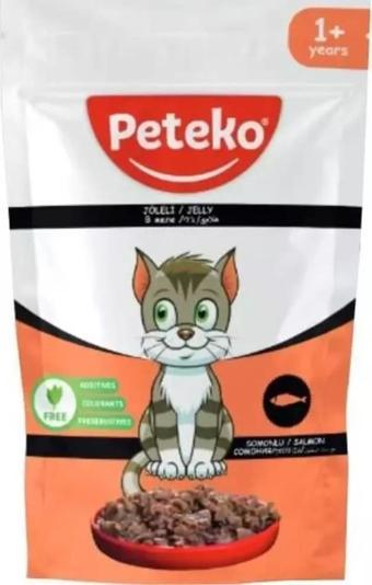 Peteko Pouch Jelly Somonlu Kedi Konserve 85 Gr