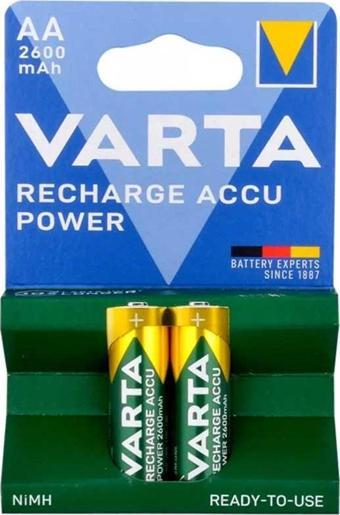 Varta NI-MH 1.2 Volt 2600 Mah R2U AA Şarjlı 2 li Kalem Pil Şarj Edilebilir Pil
