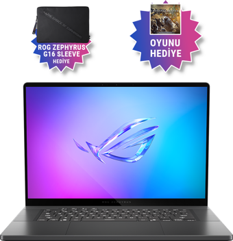 Asus ROG Zephyrus G16 GU605CW-QR159 16GB RTX5080 Intel Ultra 9 285H 32GB RAM 2TB SSD 16 inç OLED 240Hz 0.2ms