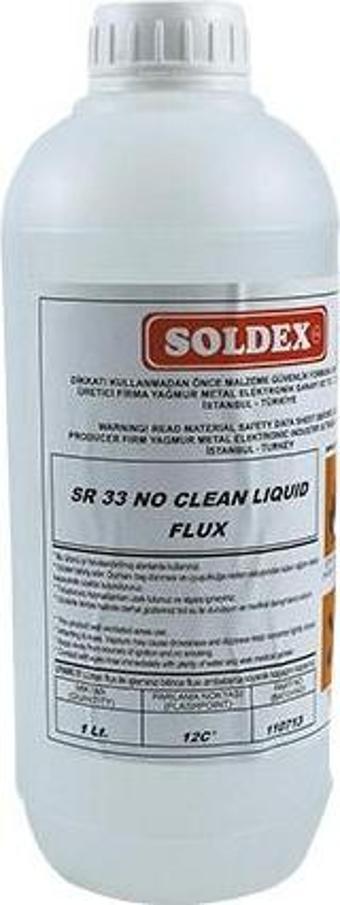 SOLDEX SR-33 * SR-3301 TEMİZLİK GEREKTİRMEYEN 1 LİTRE SIVI FLUX (SR 3301)