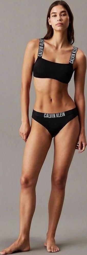 Calvin Klein Kadın Siyah Orta Bel Astarlı Siyah Bikini Altı