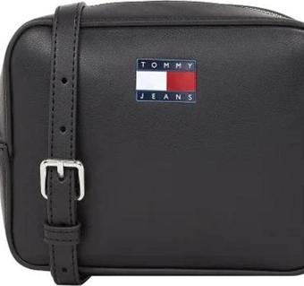 Tommy Hilfiger Logolu Kadın Siyah Çapraz Çanta