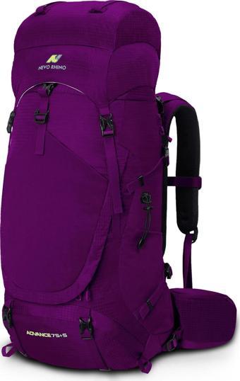 Profesyonel Outdoor Dağcılık, Kamp ve Yürüyüş Sırt Çantası (75+5  Litre) Mor 8929