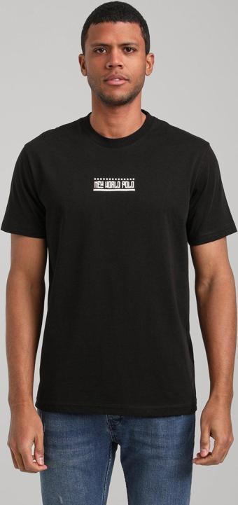 Bisiklet Yaka Siyah Slim Fit Tişört 24SSM20283