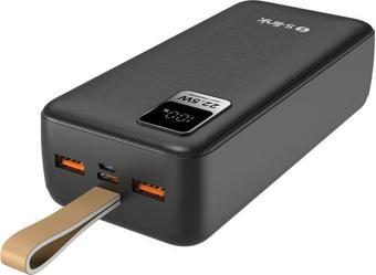 S-link G330 30000mAh Micro+Type-C+USB 18W Siyah LCD Taşınabilir Pil Şarj Cihazı Powerbank