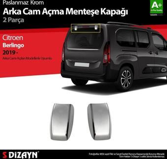 Citroen Berlingo Uyumlu Krom Arka Cam Açma Menteşe Kapağı 2 Parça 2019 Üzeri
