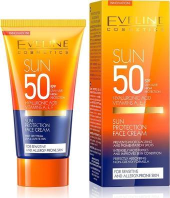 Eveline Cosmetics Hyalunorik Asit Içeren Yaşlanma Karşıtı Güneş Koruyucu Yüz Kremi Spf50 50Ml