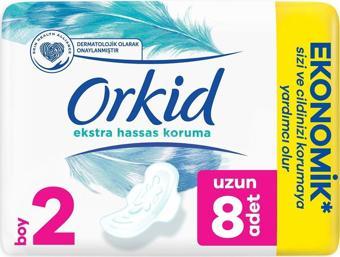 Orkid Ekstra Hassas Koruma Tekli Uzun 8'Li