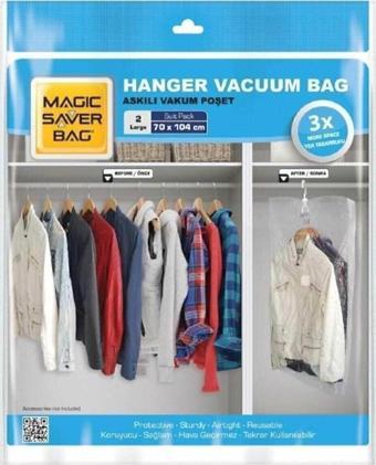 Magic Saver Bag 2'Li Askılı Vakumlu Poşet Large