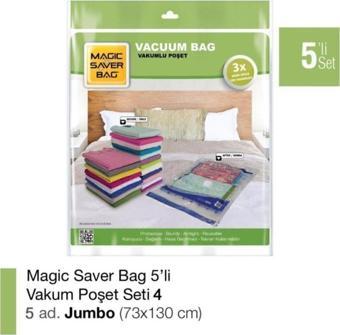 Magic Saver Bag Magıc Saver Bag 5'Li Jumbo Vakum Poşet Seti-4