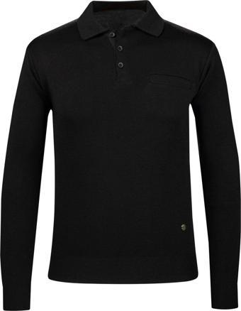 Erkek  Büyük Beden Polo Yaka Cepli Sweatshirt  6857 BGL-ST04025