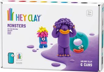 Hey Clay Hava ile Kuruyan Kil (6'lı Kutu) - Monsters (Hipster, Bigwig, Donut)