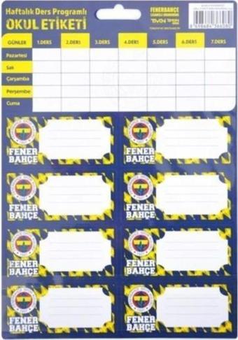 Tmn Fenerbahçe Okul Etiketi Ders Programlı 3 Yaprak 25X12 463642