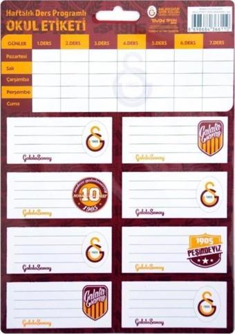 Tmn Galatasaray Okul Etiketi Ders Programlı 3 Yaprak 25X12 463643