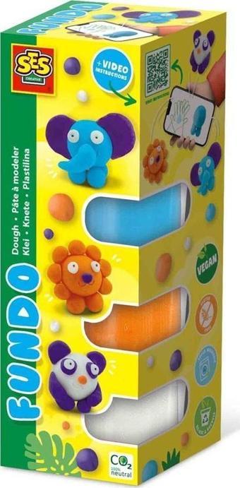 SES Creative FunDo Oyun Hamuru - Vahşi Hayvanlar (3x90gr-1x40gr)