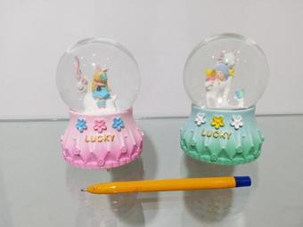 Müzikli Ve Işıklı Kar Küresi 12cm 3876 Pembe