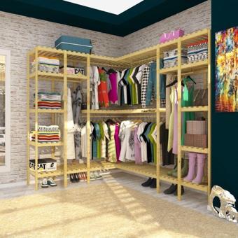Fokai Wood Armario Köşe L Elbise Dolabı
