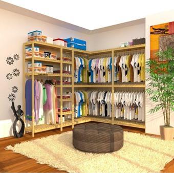 Fokai Wood Cabide - L Açık Ahşap Gardırop