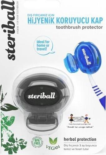 Steriball Diş Fırçası Koruma Kabı - Toothbrush Protector | Siyah