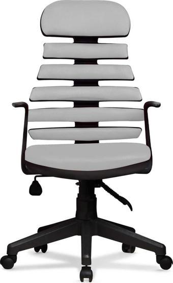 Arenzo Ev ve Ofis Çalışma Sandalyesi Bilgisayar ve Yönetici Koltuğu Zebra Model Gri