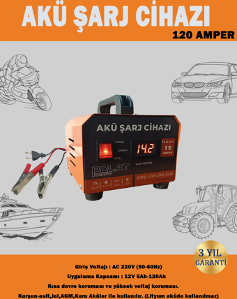 Polat 12 Volt 5-120 Amper Akü Şarj Cihazı