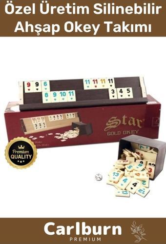 Premium Antibakteriyel Kir Tutmayan Çizilmeye Dayanıklı Silinebilir Gold Ahşap Ev Kafe Okey Takımı