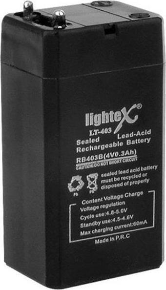 Lightex LT-403 4 Volt 0.3 Amper Akü