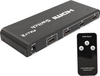 Fully G-538H 3 Giriş 1 Çıkış Hdmi Switcher Toplayıcı Metal Kasa Adaptörlü