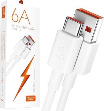 Powerway M6 Type-C To USB-A PD 67 Watt 6 Amper 1 Metre Şarj Data Kablosu