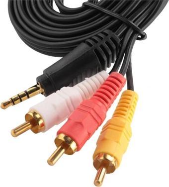 Powermaster 3.5Mm Stereo - 3 Boğumlu - 3Rca (Discman Kablosu) 1.5 Metre