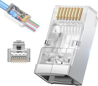 PowerMaster PM-25747 EZ Plug Yeni Nesil 8 Pin Açık Uçlu RJ45 Soket 8P/8C (Teklidir)