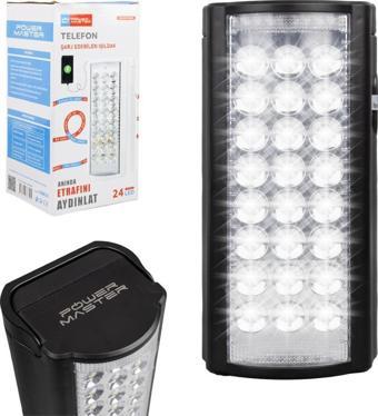 Powermaster PM-23800 Telefon Şarj Edebilen 24 Ledli Çok Fonksiyonlu Işıldak