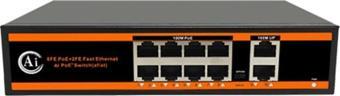 Novacom ND1P802ALF-8*10/100M BIT Ports 2*10/100M Uplink Port Watchdog Poe Switch