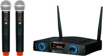 König K-312 16 Kanal UHF Digital Çift Kanal 2 El Kablosuz Telsiz Mikrofon