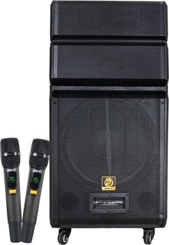 Shile SL-1612B İki El Mikrofonlu-Kumandalı USB/SD/BT/FM Taşınabilir Hoparlör