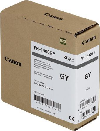 Canon PFI-1300 GY (Gray) Gri Plotter Orijinal Mürekkep Kartuş 330 ml. (0817C001)