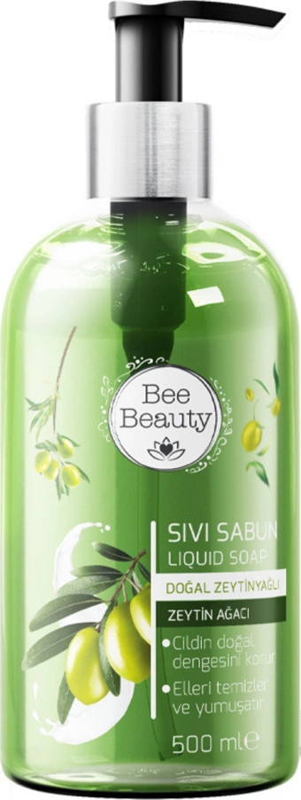 Bee Beauty Doğal Zeytinyağlı Zeytin Ağacı Sıvı Sabun 500 ml Yeşil