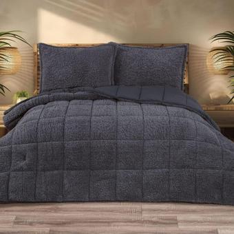 Schafer Home Deluxe Çift Kişilik Yorgan Seti 3'Lü Antrasit